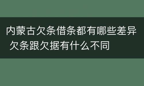内蒙古欠条借条都有哪些差异 欠条跟欠据有什么不同