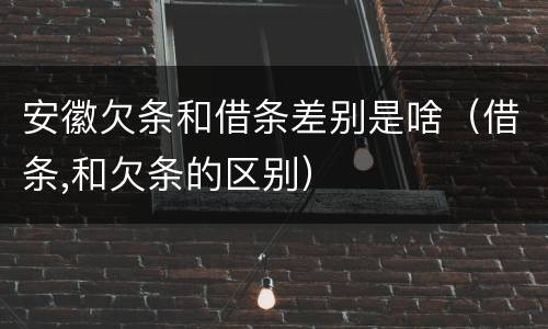 安徽欠条和借条差别是啥（借条,和欠条的区别）