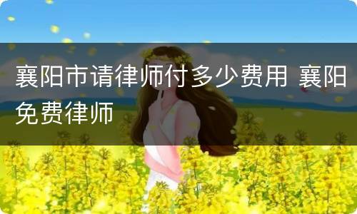 襄阳市请律师付多少费用 襄阳免费律师