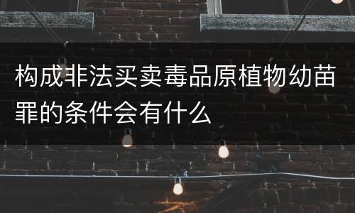 构成非法买卖毒品原植物幼苗罪的条件会有什么