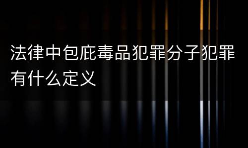 法律中包庇毒品犯罪分子犯罪有什么定义