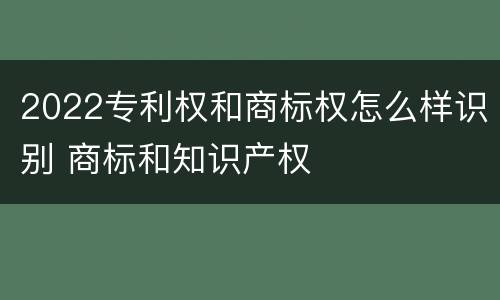 2022专利权和商标权怎么样识别 商标和知识产权