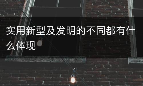 实用新型及发明的不同都有什么体现