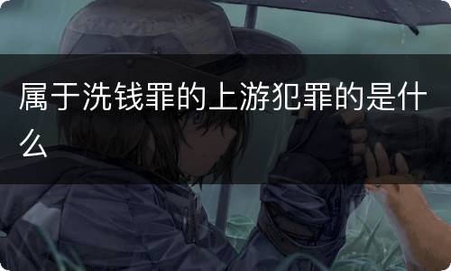属于洗钱罪的上游犯罪的是什么