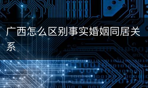 广西怎么区别事实婚姻同居关系