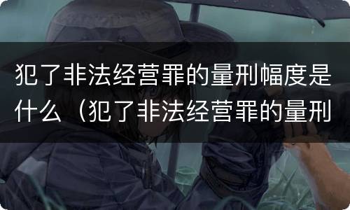 犯了非法经营罪的量刑幅度是什么（犯了非法经营罪的量刑幅度是什么）