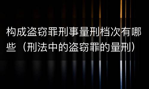 构成盗窃罪刑事量刑档次有哪些（刑法中的盗窃罪的量刑）