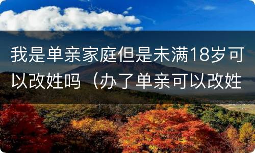 我是单亲家庭但是未满18岁可以改姓吗（办了单亲可以改姓吗）