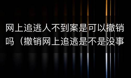网上追逃人不到案是可以撤销吗（撤销网上追逃是不是没事了）