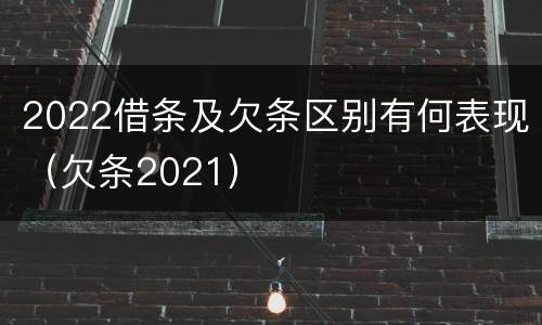2022借条及欠条区别有何表现（欠条2021）
