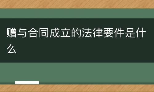 赠与合同成立的法律要件是什么