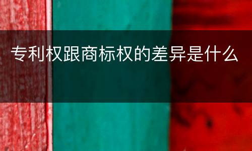 专利权跟商标权的差异是什么
