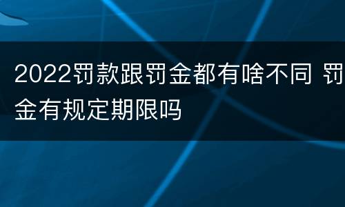 2022罚款跟罚金都有啥不同 罚金有规定期限吗