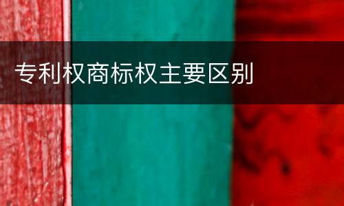 专利权商标权主要区别