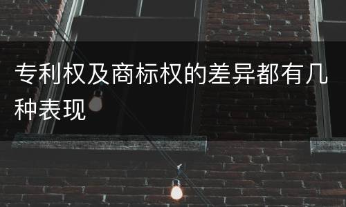 专利权及商标权的差异都有几种表现