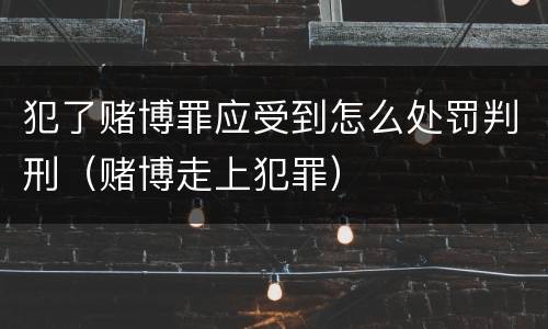 犯了赌博罪应受到怎么处罚判刑（赌博走上犯罪）