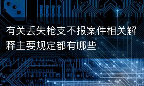 有关丢失枪支不报案件相关解释主要规定都有哪些