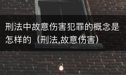刑法中故意伤害犯罪的概念是怎样的（刑法,故意伤害）