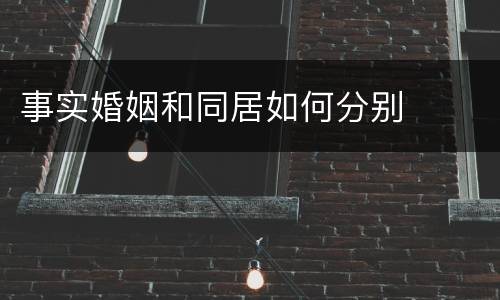事实婚姻和同居如何分别