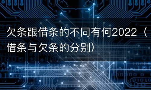 欠条跟借条的不同有何2022（借条与欠条的分别）