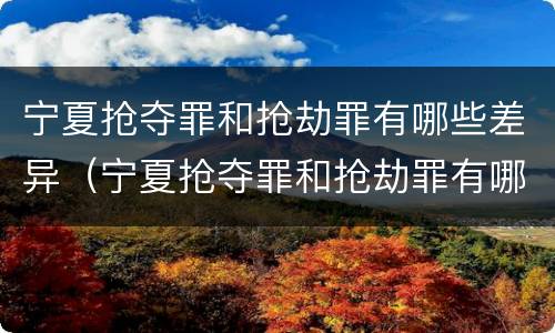 宁夏抢夺罪和抢劫罪有哪些差异（宁夏抢夺罪和抢劫罪有哪些差异之处）