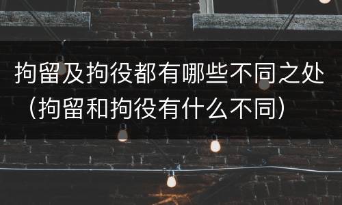 拘留及拘役都有哪些不同之处（拘留和拘役有什么不同）
