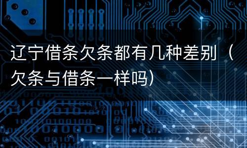 辽宁借条欠条都有几种差别（欠条与借条一样吗）
