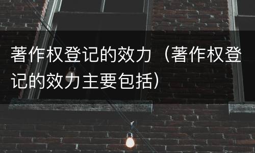 著作权登记的效力（著作权登记的效力主要包括）