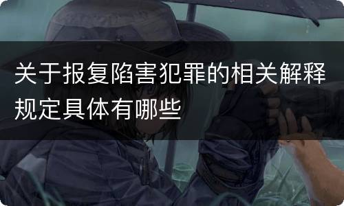 关于报复陷害犯罪的相关解释规定具体有哪些