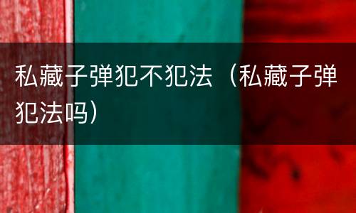 私藏子弹犯不犯法（私藏子弹犯法吗）