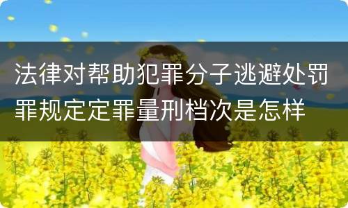 法律对帮助犯罪分子逃避处罚罪规定定罪量刑档次是怎样