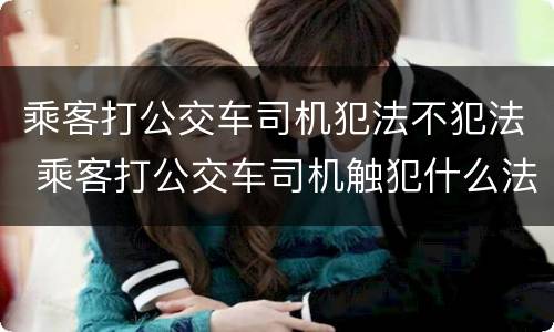 乘客打公交车司机犯法不犯法 乘客打公交车司机触犯什么法律