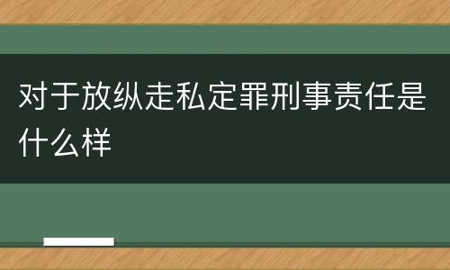 对于放纵走私定罪刑事责任是什么样