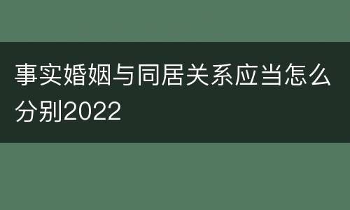 事实婚姻与同居关系应当怎么分别2022