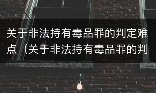 关于非法持有毒品罪的判定难点（关于非法持有毒品罪的判定难点是）