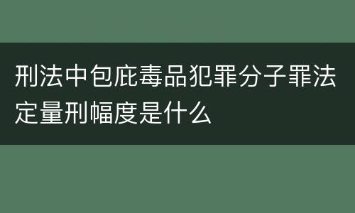 刑法中包庇毒品犯罪分子罪法定量刑幅度是什么