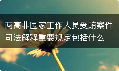 两高非国家工作人员受贿案件司法解释重要规定包括什么