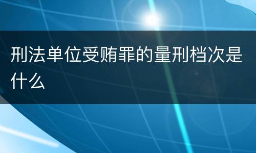 刑法单位受贿罪的量刑档次是什么