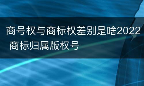 商号权与商标权差别是啥2022 商标归属版权号