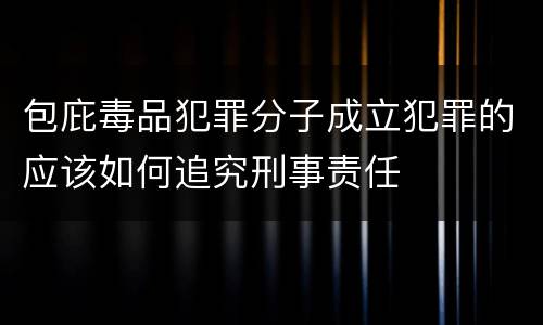 包庇毒品犯罪分子成立犯罪的应该如何追究刑事责任