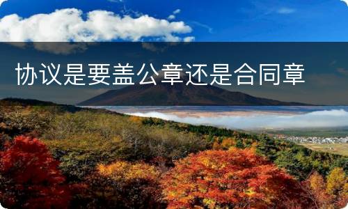 协议是要盖公章还是合同章