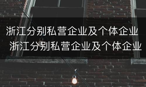浙江分别私营企业及个体企业 浙江分别私营企业及个体企业有多少家