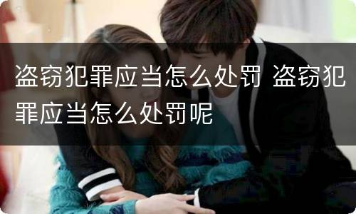 盗窃犯罪应当怎么处罚 盗窃犯罪应当怎么处罚呢