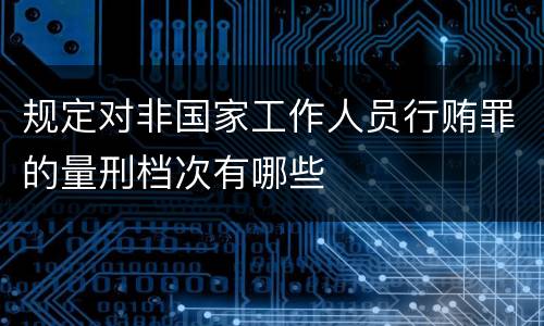 规定对非国家工作人员行贿罪的量刑档次有哪些