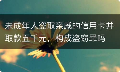 未成年人盗取亲戚的信用卡并取款五千元，构成盗窃罪吗
