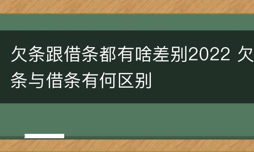 欠条跟借条都有啥差别2022 欠条与借条有何区别
