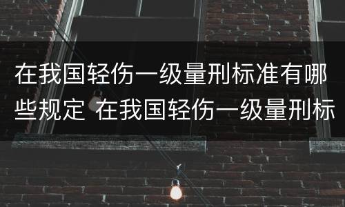 在我国轻伤一级量刑标准有哪些规定 在我国轻伤一级量刑标准有哪些规定和标准