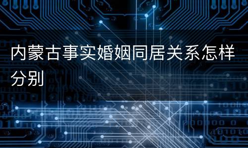 内蒙古事实婚姻同居关系怎样分别