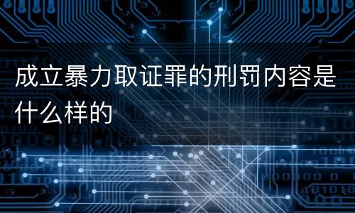 成立暴力取证罪的刑罚内容是什么样的