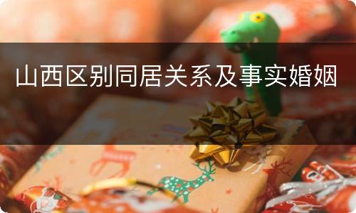 山西区别同居关系及事实婚姻